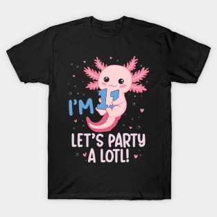 Funny 11th Birthday I'm 11 Years Old lets party Axolotl T-Shirt